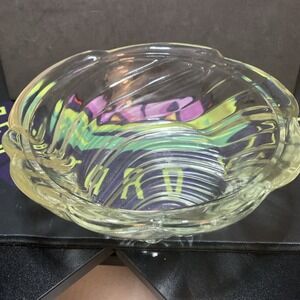 Vintage Kromex Clear Glass "Drapery" Dip Bowl